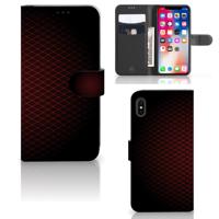 Apple iPhone Xs Max | Telefoon Hoesje | Geruit Rood | Portemonnee hoesje