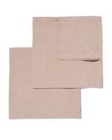 HEMA Servetten beige met glitters chambray katoen 47x47 - 2 stuks (zand)