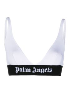 Palm Angels soutien-gorge triangle à bande logo - Blanc