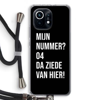 Da ziede van hier - Zwart: Xiaomi Mi 11 Transparant Hoesje met koord