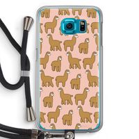 Alpacas: Samsung Galaxy S6 Transparant Hoesje met koord
