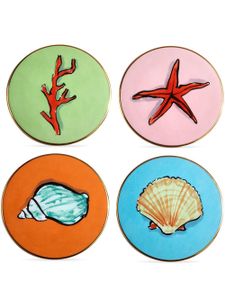 GINORI 1735 lot de quatres sous-verres Il Viaggio di Nettuno - Vert