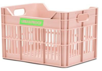 UrbanProof Junior fietskrat 15 liter gerecycled kunststof pastel pink