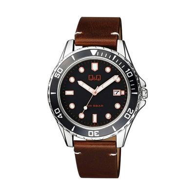 Q&Q A172J312Y Bruin Zwart (Ø 43 mm) Heren horloge