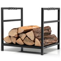 Brandhoutrek Metaal Brandhoutrek Logboekrek met Basis & Handgrepen Zwart 40 x 34 x 36 cm