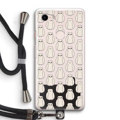 Uilen: Pixel 3 Transparant Hoesje met koord