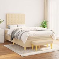 Boxspring met matras stof crèmekleurig 120x200 cm