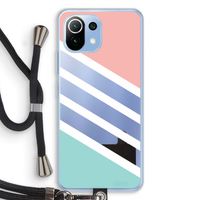 Strepen pastel: Xiaomi Mi 11 Lite Transparant Hoesje met koord