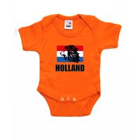 Oranje fan romper / kleding Holland met leeuw en vlag Koningsdag/ EK/ WK voor babys 92 (18-24 maanden)  -
