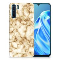 OPPO A91 TPU Siliconen Hoesje Marmer Goud - thumbnail