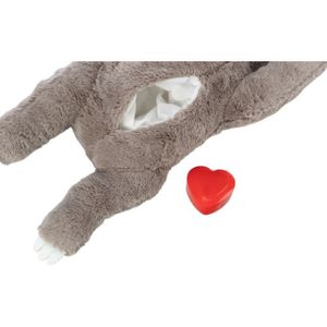 Trixie pluche luiaard grijs met heartbeat voor puppy 34 cm