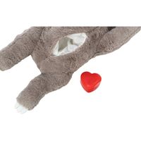 Trixie pluche luiaard grijs met heartbeat voor puppy 34 cm - thumbnail