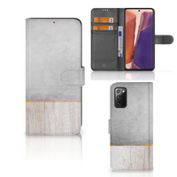 Samsung Galaxy Note 20 Book Style Case Wood Concrete