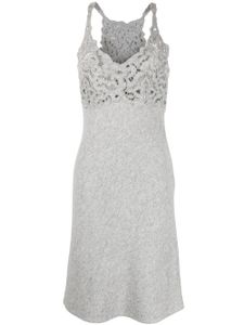 Ermanno Scervino robe sans manches à empiècement en crochet - Gris