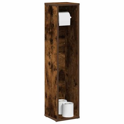 Badkamerkast met rolhouder gerookt eiken 20,5x20x90 cm