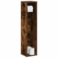 Badkamerkast met rolhouder gerookt eiken 20,5x20x90 cm