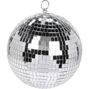 1x Kerstversiering/kerstdecoratie zilveren decoratie disco kerstballen 15 cm   -