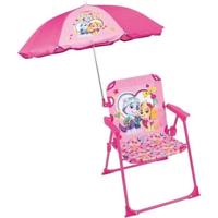 FUN HOUSE PAT'PATROUILLE Stella Everest Opvouwbare campingstoel - H.38.5 x B.38.5 x D.37.5 cm - Met parasol ø 65 cm