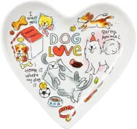 Blond Amsterdam schaal aardewerk dog love 22x21x3cm multi