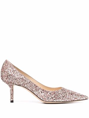 Jimmy Choo escarpins pailletés à bout pointu - Rose