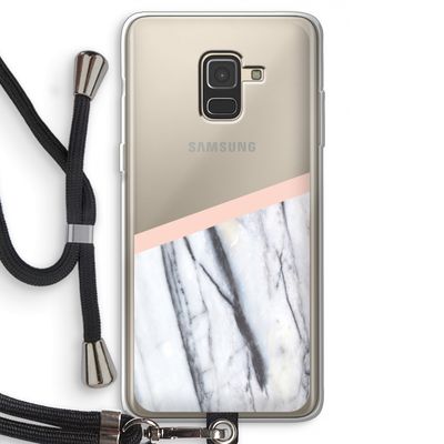 A touch of peach: Samsung Galaxy A8 (2018) Transparant Hoesje met koord