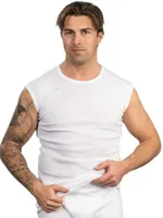 HL-tricot mouwloos shirt heren - 100% katoen - Ondershirt zonder mouwen wit - Mannen
