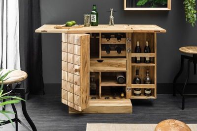 Handgemaakte barkast MOSAICO 130cm massief acaciahout 3D-effect - 39750