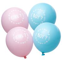 Chaks Baby Gender Reveal ballonnen - 12x stuks - roze/blauw - Boy or Girl - 27 cm