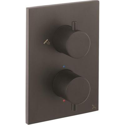 Crosswater MPRO Crossbox Douchekraan - inbouw - thermostatisch - 3 functies - incl. inbouwdeel - zwart mat SW451376/SW408404