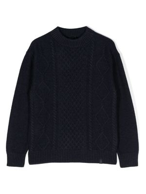 Fay Kids pull en laine à design torsadé - Bleu