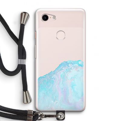 Fantasie pastel: Pixel 3 Transparant Hoesje met koord