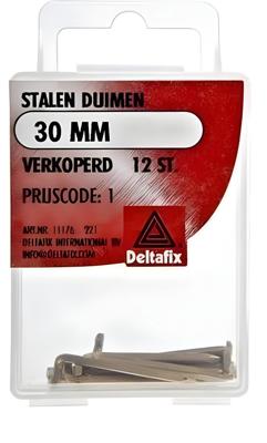 Stalen duimen 30mm verk 12st - Deltafix