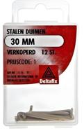 Stalen duimen 30mm verk 12st - Deltafix