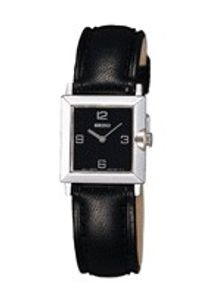Horlogeband Seiko V400-6530 / SWX273P1 / 4HM3JJ Leder Zwart 16mm