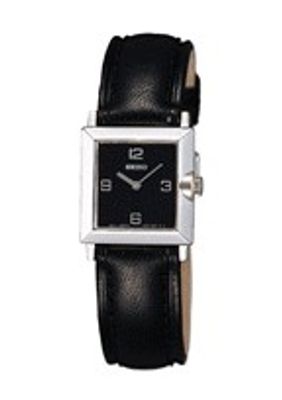 Horlogeband Seiko V400-6530 / SWX273P1 / 4HM3JJ Leder Zwart 16mm