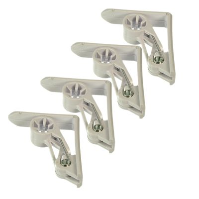 Tafelkleed klemmen - 4x stuks - wit - kunststof - 4,5 x 6 cm