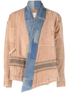 Greg Lauren veste à design patchwork - Marron