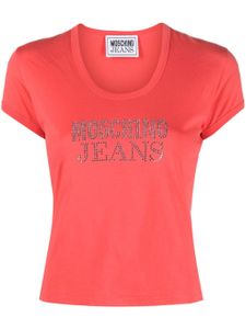 MOSCHINO JEANS haut crop à logo strassé - Rose