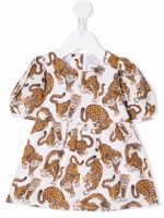 Kenzo Kids robe évasée à motif tigre - Blanc