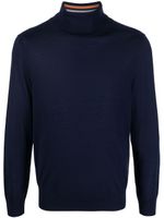 Paul Smith high-neck merino-wool jumper - Bleu - thumbnail