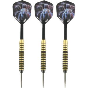 1x Set van 3 dartpijlen Tarantula Brass 22 grams