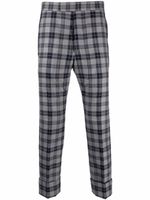 Thom Browne pantalon de costume court à motif tartan - Gris - thumbnail