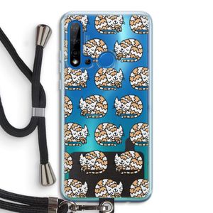 Slapende poes: Huawei P20 Lite (2019) Transparant Hoesje met koord