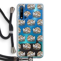 Slapende poes: Huawei P20 Lite (2019) Transparant Hoesje met koord