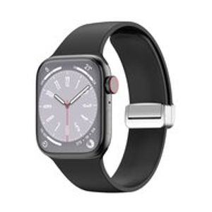 Siliconen bandje - Folding Buckle - Zwart - Geschikt voor Apple Watch 38mm / 40mm / 41mm