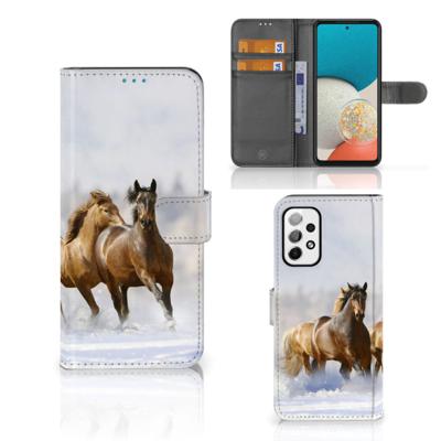 Samsung Galaxy A73 5G | Telefoonhoesje | Met pasjeshouder | Paarden