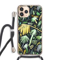 Tropical Palms Dark: iPhone 11 Pro Max Transparant Hoesje met koord