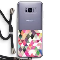 Gekleurde driehoekjes: Samsung Galaxy S8 Transparant Hoesje met koord