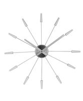 NeXtime NE-2610ZI Wandklok Dia. 58 Cm, Metaal, Zilver, 'Plug Inn' NeXtime NE-2610ZI Wandklok Dia. 58 Cm, Metaal, Zilver, 'Plug Inn'