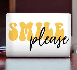 Stickers voor laptop Glimlach alsjeblieft geel